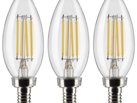 3Pk - Satco 4w B11 LED 2700K Candelabra Base Dimmable - 40w equiv For Cheap