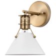 Outpost 1-Light Wall Sconce Matte White with Burnished Brass For Cheap