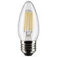 3Pk - Satco 4w B11 LED 2700K Medium Base Dimmable - 40w equiv Online