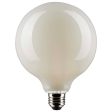 Satco 6w G40 Globe Filament LED 3000K Medium Base White Dimmable - 60w equiv Sale