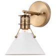 Outpost 1-Light Wall Sconce Matte White with Burnished Brass For Cheap