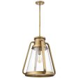 Everett 1-Light 18-in Pendant Natural Brass with Clear Glass on Sale