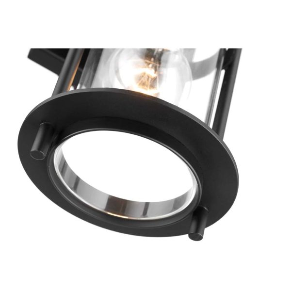 Bracer Small Wall Lantern Matte Black Finish w  Clear Glass Sale