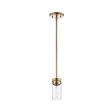 Intersection 1-Light Mini Pendant Burnished Brass with Clear Glass For Discount