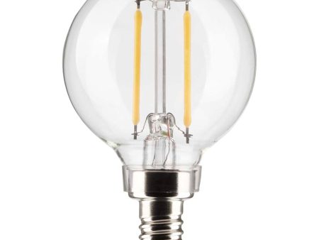 Satco 3w G16.5 Globe Filament LED 2700K Candelabra Base Dimmable - 25w equiv on Sale