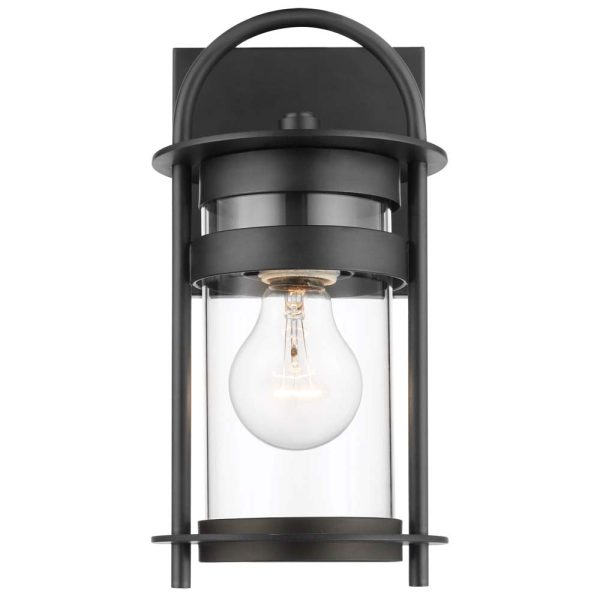 Bracer Small Wall Lantern Matte Black Finish w  Clear Glass Sale