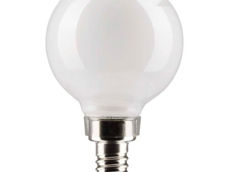 Satco 3w G16.5 Globe Filament LED 400K Candelabra Base White Dimmable - 25w equiv For Cheap