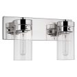 Intersection 2-Light Vanity Polished Nickel with Clear Glass on Sale