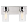 Intersection 2-Light Vanity Polished Nickel with Clear Glass on Sale