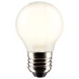 Satco 5.5w G16.5 Globe Filament LED 2700K Medium Base White Dimmable - 60w equiv For Discount