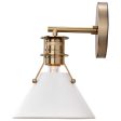 Outpost 1-Light Wall Sconce Matte White with Burnished Brass For Cheap