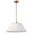 Dover 3-Light Large Pendant White with Vintage Brass Online Hot Sale