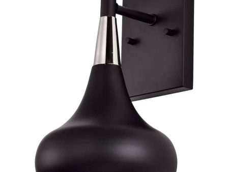 Phoenix 1-Light Wall Sconce Matte Black with Polished Nickel Cheap