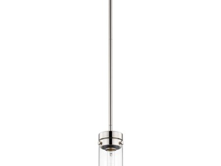 Intersection 1-Light Mini Pendant Polished Nickel with Clear Glass For Discount