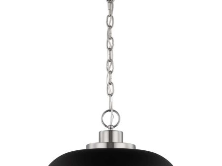 Colony 1-Light Small Pendant Matte Black with Polished Nickel Online