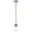 Intersection 1-Light Mini Pendant Burnished Brass with Clear Glass For Discount