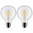 2Pk - Satco 4.5w G25 Globe Filament LED 3000K Medium Base Dimmable - 40w equiv For Sale