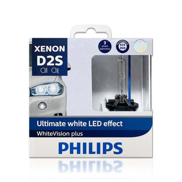 2Pk - Philips D2S WhiteVision Plus 5000K ultimate LED effect Xenon Automotive Bulb Online