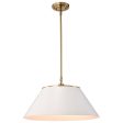 Dover 3-Light Large Pendant White with Vintage Brass Online Hot Sale