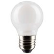 Satco 5.5w G16.5 Globe Filament LED 2700K Medium Base White Dimmable - 60w equiv For Discount