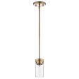 Intersection 1-Light Mini Pendant Burnished Brass with Clear Glass For Discount