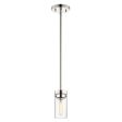 Intersection 1-Light Mini Pendant Polished Nickel with Clear Glass For Discount