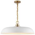 Colony 1-Light Large Pendant Matte White with Burnished Brass For Cheap