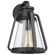 Everett 1-Light Large Wall Sconce Matte Black with Clear Glass Online now