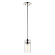 Intersection 1-Light Mini Pendant Polished Nickel with Clear Glass For Discount