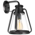 Everett 1-Light Large Wall Sconce Matte Black with Clear Glass Online now