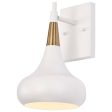 Phoenix 1-Light Wall Sconce Matte White with Burnished Brass Supply