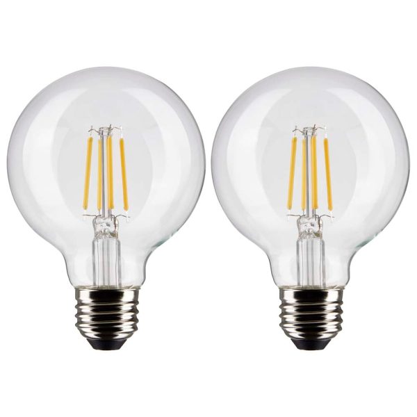 2Pk - Satco 6w G25 Globe Filament LED 2700K Medium Base Dimmable - 60w equiv Online now