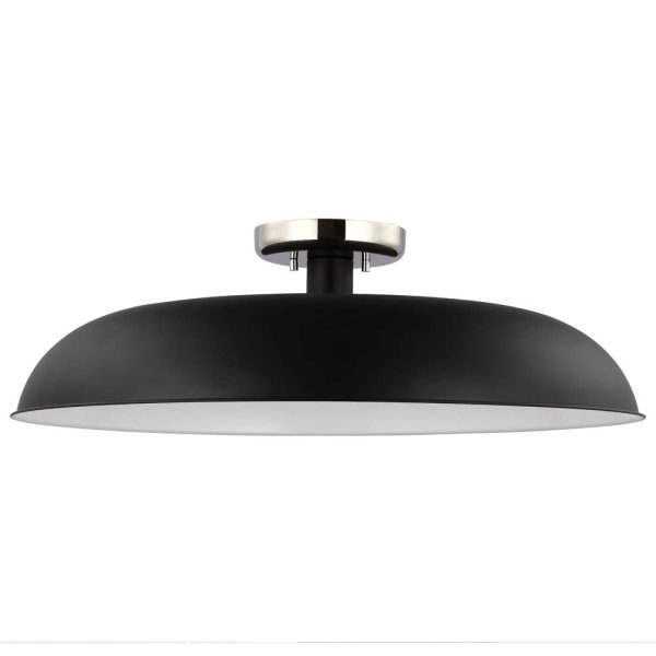 Colony 1-Light Large Semi-Flush Mount Fixture Matte Black Sale