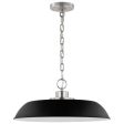 Colony 1-Light Medium Pendant Matte Black with Polished Nickel For Cheap