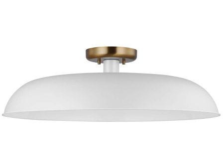 Colony 1-Light Large Semi-Flush Mount Fixture Matte White For Sale