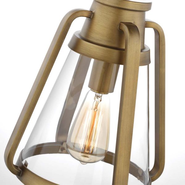 Everett 1-Light 10-in Pendant Natural Brass with Clear Glass Cheap