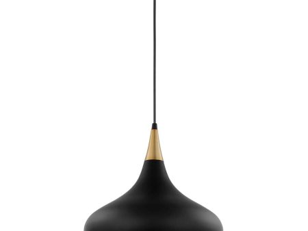 Phoenix 1-Light Medium Pendant Matte Black with Polished Nickel For Cheap