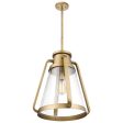 Everett 1-Light 18-in Pendant Natural Brass with Clear Glass on Sale