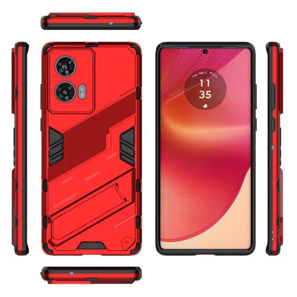 Shockproof Motorola Edge 50 Fusion hybrid cover with a modern touch - Red For Sale