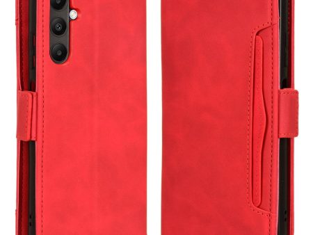 Modern-styled leather wallet case for Samsung Galaxy A05s - Red For Discount