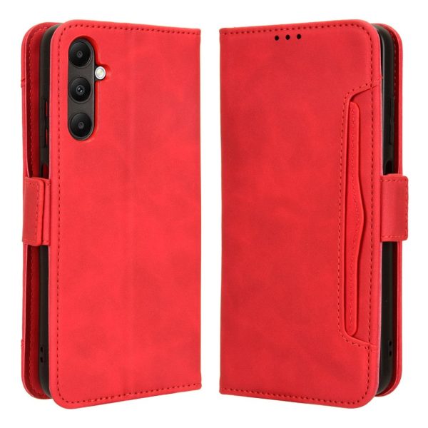 Modern-styled leather wallet case for Samsung Galaxy A05s - Red For Discount