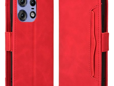 Modern-styled leather wallet case for Motorola Edge 50 Pro - Red Online