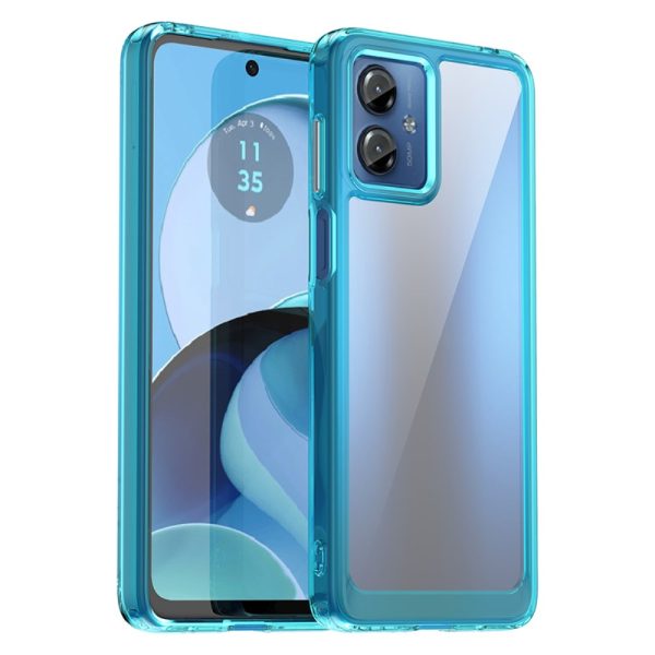 Motorola Moto G14 smart acrylic cover - Transparent Blue on Sale