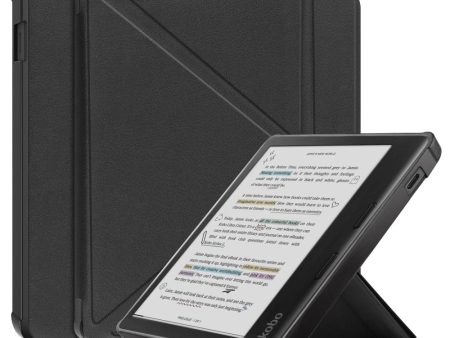 Stand Case for Kobo Libra Colour eReaders PU Leather Sleeve Cover with Auto Wake   Sleep - Black Online Sale