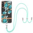 Slim and durable softcover with lanyard for Samsung Galaxy A34 5G - HC002 Blue Rose Online Hot Sale