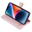 iPhone 15 Pro vegan leather wallet zipper case - Pink Online Hot Sale