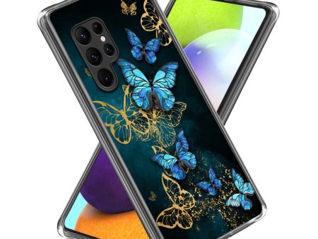 Deco Samsung Galaxy S23 Ultra phone cover - Blue Butterfly Cluster Cheap