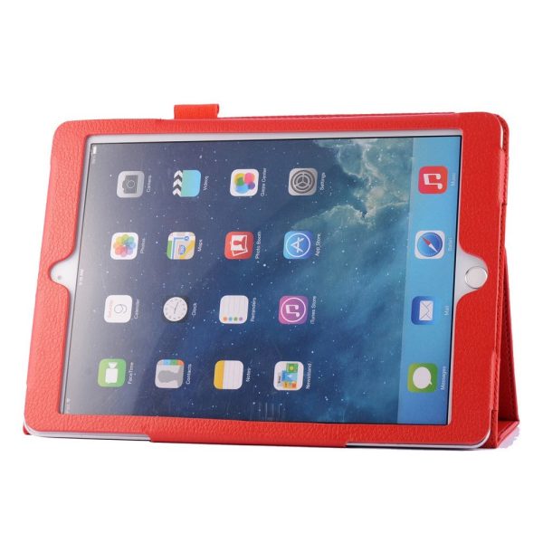 Lychee Texture Folio Stand Leather Smart Case iPad Air 2 - Red Online now