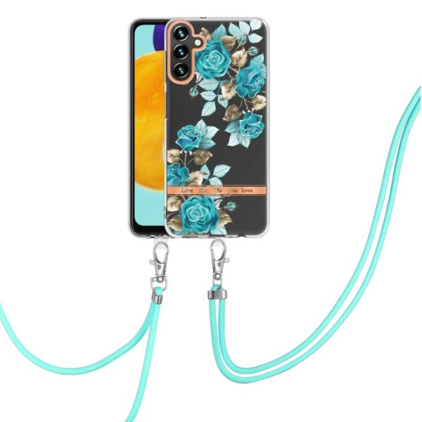 Slim and durable softcover with lanyard for Samsung Galaxy A34 5G - HC002 Blue Rose Online Hot Sale