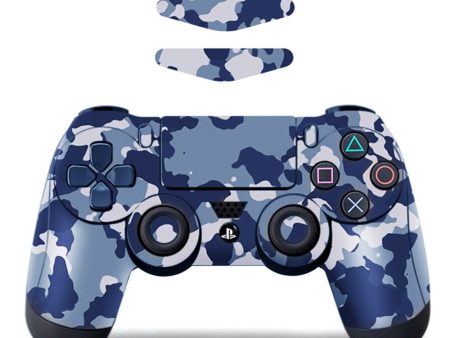 DATA FROG Sony PS4   PS4 Slim Game Controller Decal Removable PVC Sticker - Blue Camouflage Online now